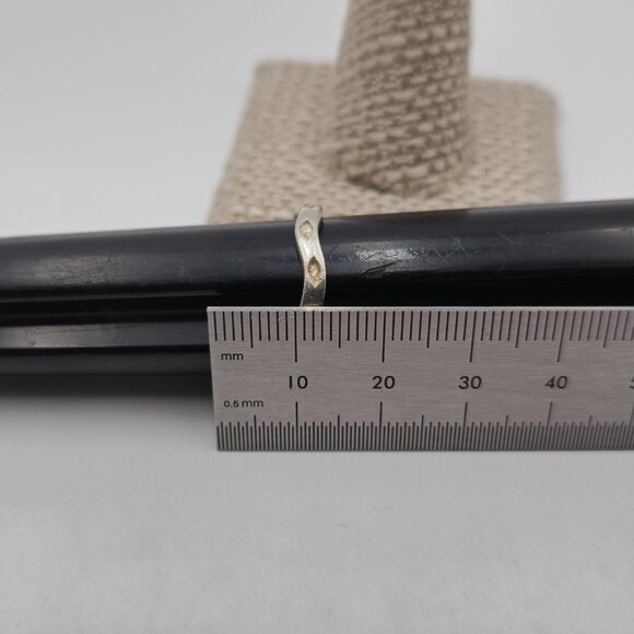 Size 9.5 Sterling Silver Diamond Pattern Rustic Unisex Ring A2553 - Picture 6 of 7